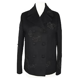 Valentino-Valentino Black Butterfly Double Breasted Jacket-Black