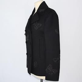Valentino-Valentino Black Butterfly lined Breasted Jacket-Black
