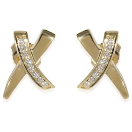 Tiffany & Co-TIFFANY & CO. Boucles d'oreilles diamant Paloma Picasso X Graffiti, 18K or jaune 0.1ctw-Autre
