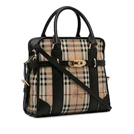 Burberry-Brown Burberry Haymarket Check Minford Portrait Satchel-Brown