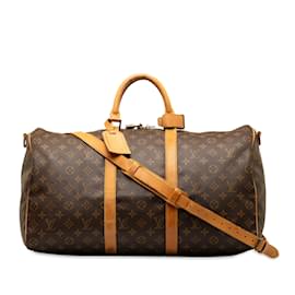 Louis Vuitton-Brown Louis Vuitton Monogram Keepall Bandouliere 50 Travel bag-Brown