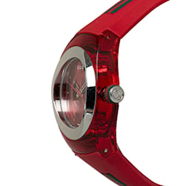 Gucci-Reloj sincronizado de caucho y cuarzo rojo Gucci-Roja