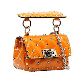 Valentino-Bolso satchel Rockstud Spike de microcharol Valentino naranja-Naranja