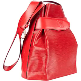 Louis Vuitton-Louis Vuitton Red Epi Leather Sac De Paule PM Shoulder Bag-Red