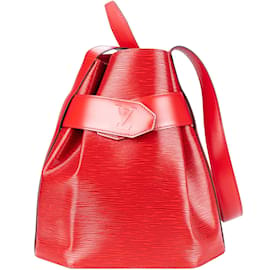 Louis Vuitton-Louis Vuitton Red Epi Leather Sac De Paule PM Shoulder Bag-Red