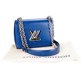 Louis Vuitton-Bolsa Louis Vuitton Blue Epi Leather Twist PM Crossbody-Azul