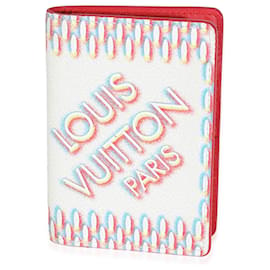 Louis Vuitton-Louis Vuitton Rot Weiß Blau Leder Damier Spray Taschenorganizer-Weiß,Rot,Blau,Mehrfarben,Gelb