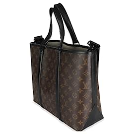 Louis Vuitton-Louis Vuitton Monogram Macassar Toile Weekend Tote-Marron,Noir