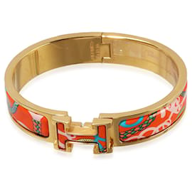 Hermès-Pulsera Hermès Clic H chapada en oro-Otro