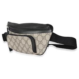 Gucci-Gucci Black Beige GG Supreme Canvas Eden Belt Bag-Black,Beige