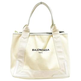 Balenciaga-Balenciaga Navy Cabas-Cream