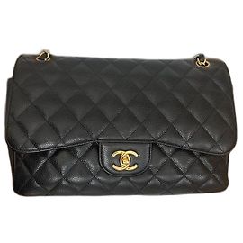 JUMBO - vitello grana Chanel "caviar" Nero