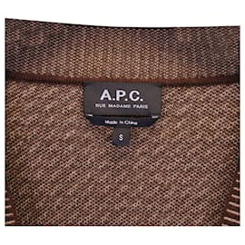 Apc-A.P.C. Annie Patterned Cardigan in Brown Virgin Wool-Brown