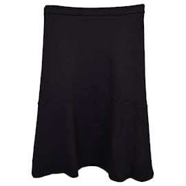 Etro-Etro A-Line Knee-Length Skirt in Black Rayon-Black