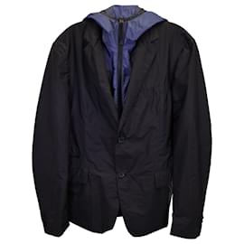 Prada-Prada Hoodie-Jacke im Blazer-Stil aus schwarzem Polyamid-Schwarz