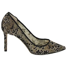 Jimmy Choo Romy Pointed Toe Pumps in Black Floral Corded Lace Black