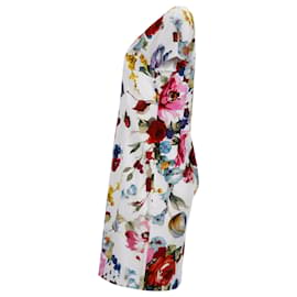 Dolce & Gabbana-Dolce & Gabbana Floral Shift Dress in Multicolor Cotton-Multiple colors