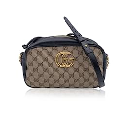 Gucci-Petit sac à bandoulière zippé beige Monogram GG Marmont-Beige