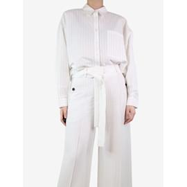 Autre Marque-White pinstriped oversized shirt - size XS-White