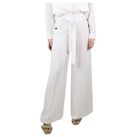 Autre Marque-White pinstripe wide-leg trousers - size UK 10-White