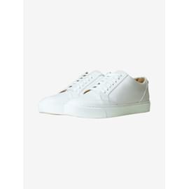 Burberry-White logo lace-up trainers - size EU 35 (Uk 3)-White
