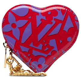 Louis Vuitton-Louis Vuitton Red Monogram Vernis Sweet Repeat Herz-Geldbörse-Rot