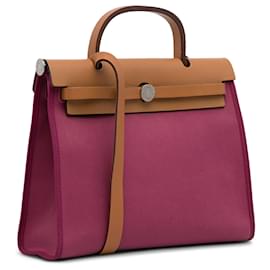 Hermès-Hermes Rose Toile Herbag Zip 31-Rose