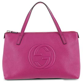 Gucci-Gucci Pink Leather Soho Handbag-Pink