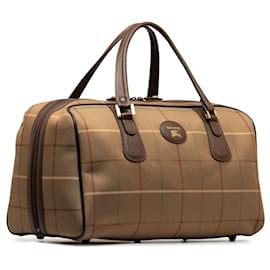 Burberry-Burberry Brown Vintage Check Boston Bag-Brown