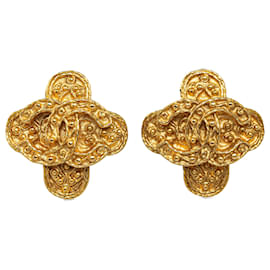 Chanel-Pendientes de clip Chanel Gold CC-Dorado