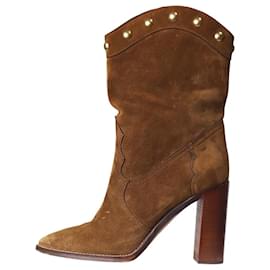 Saint Laurent-Brown Kate 90 stud boots - size EU 41-Brown