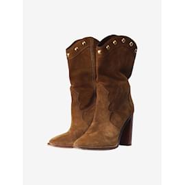 Saint Laurent-Brown Kate 90 stud boots - size EU 41-Brown