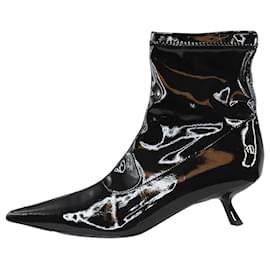 Anine Bing-Black patent ankle boots - size EU 38-Black