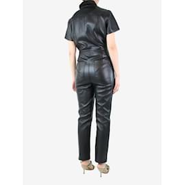 Autre Marque-Black faux leather jumpsuit - size L-Black