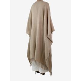 Brunello Cucinelli-Beige fringed shawl - One size-Other