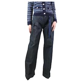 Evisu-Jeans blu scuro con cintura - taglia UK 12-Blu