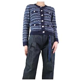 L'Agence-Blue metallic Woodson knit cardigan - size S-Blue