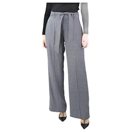 Autre Marque-Blue belted pattern trousers - size UK 10-Blue