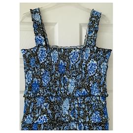 Autre Marque-Vestido estilo túnica com estampa paisley brilhante-Branco,Azul,Caqui