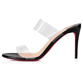 Christian Louboutin-Just Nothing 85 mm Sandals - PVC and patent calf - Black - Women-Black,Red