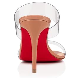Christian Louboutin-Just Nothing 85 mm Sandals - PVC and patent calf - Blush - Women-Beige