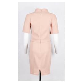 Chanel-Pearl Belt Runway Tweed Dress-Peach