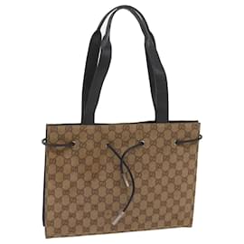 Gucci-GUCCI GG Canvas Tote Bag Beige 0021053 Auth yk10540-Beige
