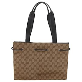 Gucci-GUCCI GG Lona Tote Bag Bege 0021053 Auth yk10540-Bege