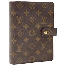 Louis Vuitton-LOUIS VUITTON Monogram Agenda MM Day Planner Cover R20105 Auth LV 65613-Monogramme