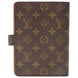 Louis Vuitton-LOUIS VUITTON Monogram Agenda MM Day Planner Cover R20105 LV Auth 65613-Monogram
