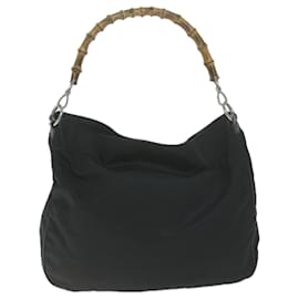 Gucci-GUCCI Sac à bandoulière en bambou Toile 2façon noir 001 1014 1577 0 Auth yk10586-Noir