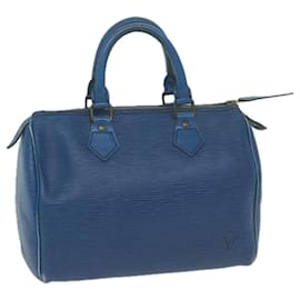 Louis Vuitton-Louis Vuitton Epi Speedy 25 Handtasche Toledo Blau M43015 LV Auth 65144-Andere