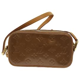 Louis Vuitton-LOUIS VUITTON Monogram Vernis Christy MM Shoulder Bag Bronze M91109 Auth ac2687-Bronze