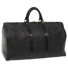Louis Vuitton-Louis Vuitton Epi Keepall 50 Boston Bag Noir M42962 LV Auth bs10558-Black